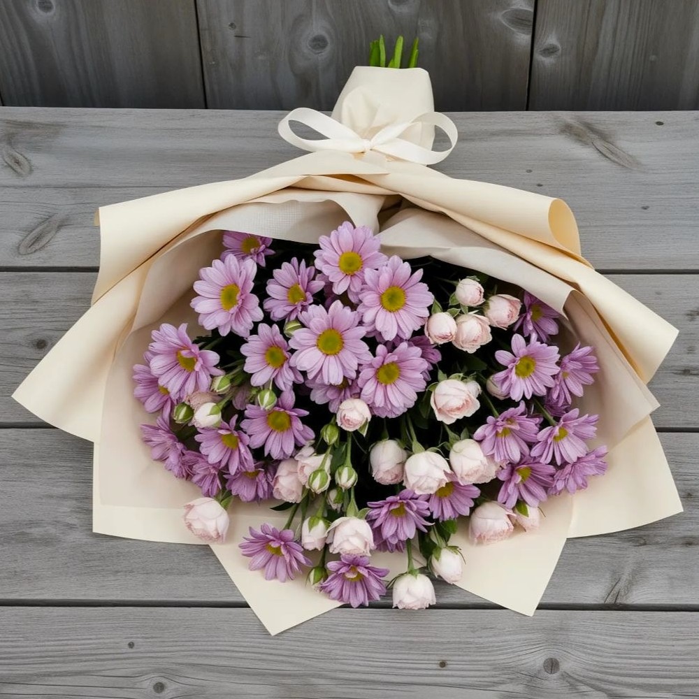 Букет цветов из: Розы и Хризантемы в Белогорске Республики Крым