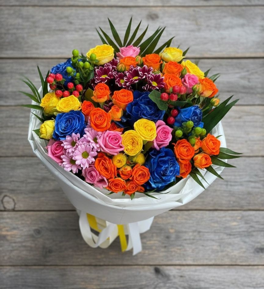 Букет цветов из: Розы и Хризантемы в Белогорске Республики Крым