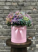 Цветочная композиция из Гипсофила и Розы в шляпной коробке #REPLACE_PRED# Белогорске Республики Крым