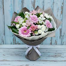 Букет цветов из:  Герберы, Альстромерии и Хризантемы в Белогорске Республики Крым