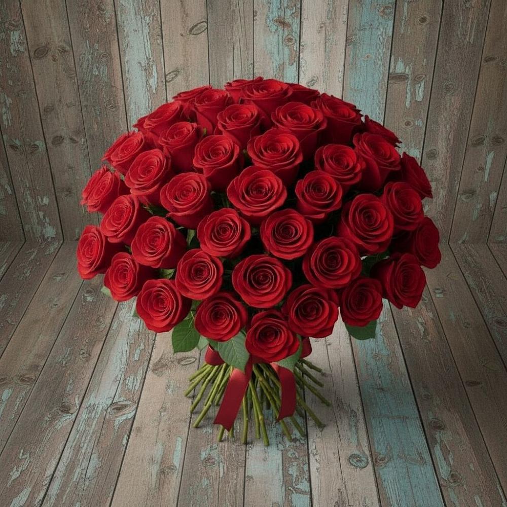 Букет 55 Красных роз Фридом в Белогорске Республики Крым