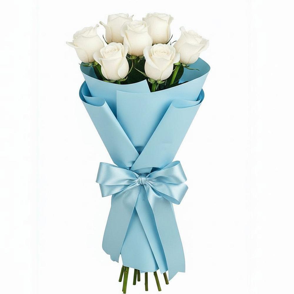 Букет 7 белых роз Проуд в Белогорске Республики Крым