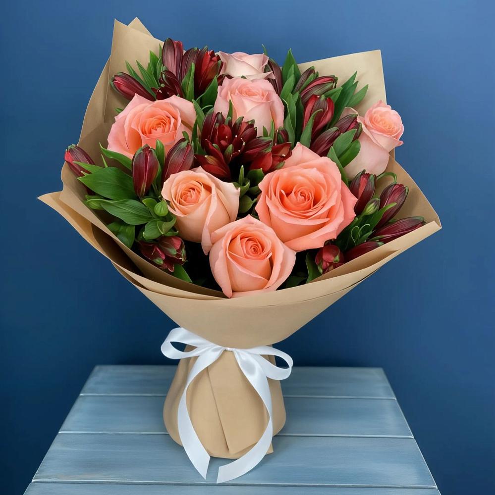 Букет цветов из: Розы и Альстромерии в Белогорске Республики Крым