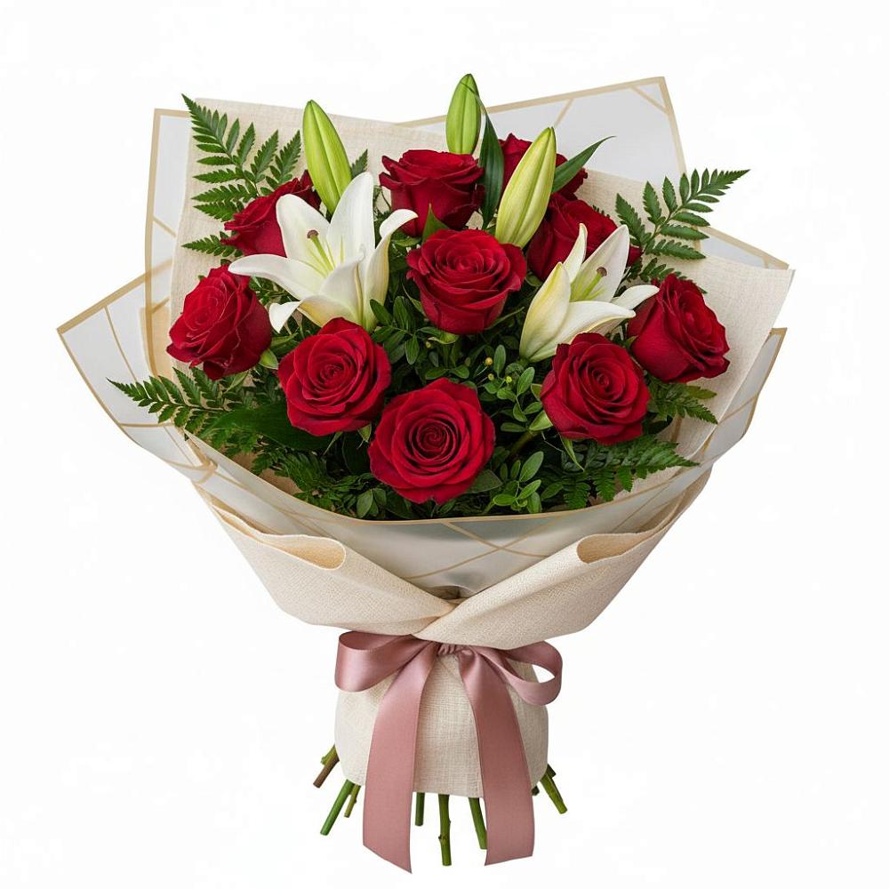 Букет цветов из: Лилии и Розы в Белогорске Республики Крым