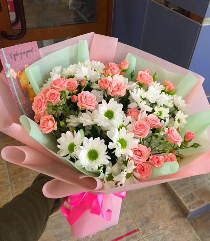 Букет цветов из: Розы и Хризантемы в Белогорске Республики Крым