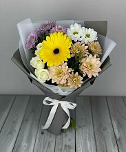 Букет цветов из:  Розы, Герберы и Хризантемы в Белогорске Республики Крым