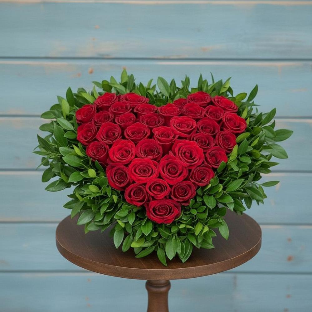 Цветочная композиция из Розы в виде сердца в Белогорске Республики Крым