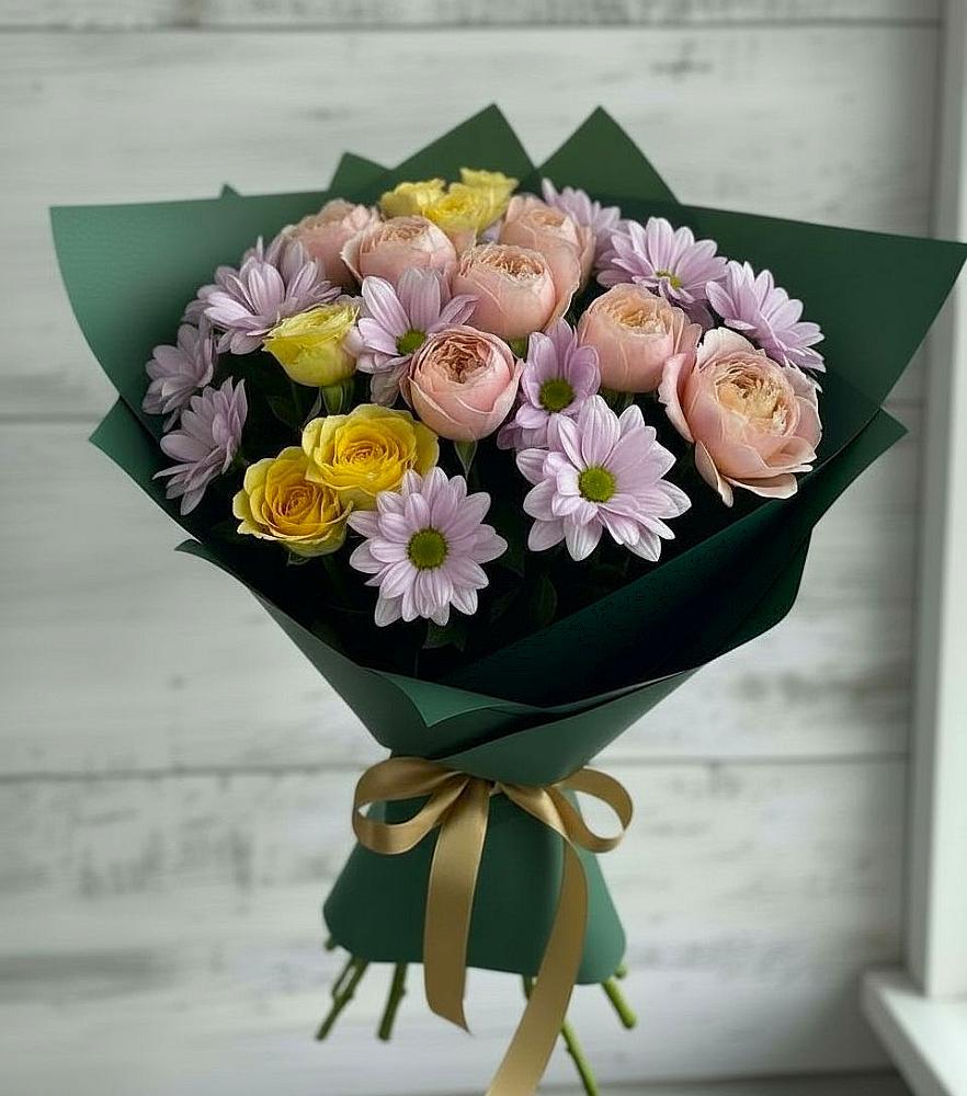 Букет цветов из: Хризантемы и Розы в Белогорске Республики Крым