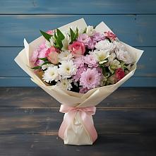 Букет цветов из:  Хризантемы, Альстромерии и Розы в Белогорске Республики Крым