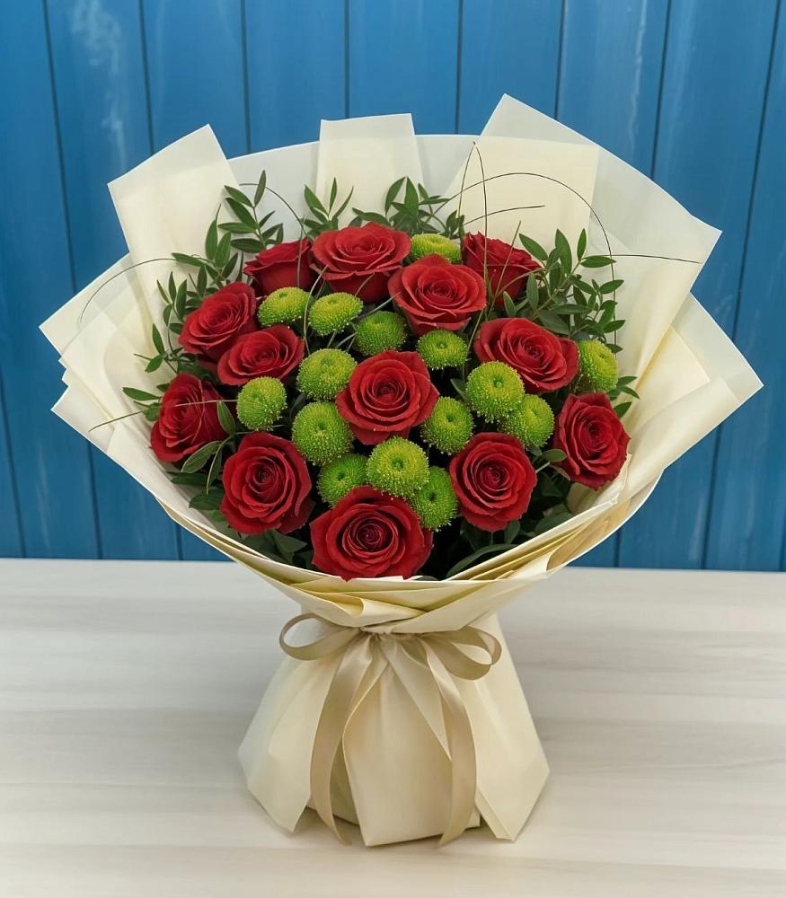 Букет цветов из: Розы и Хризантемы в Белогорске Республики Крым